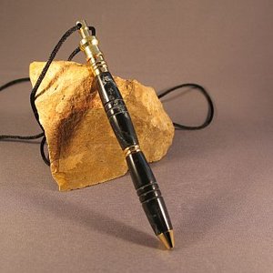 marbled black on gold necklace pen from PSI