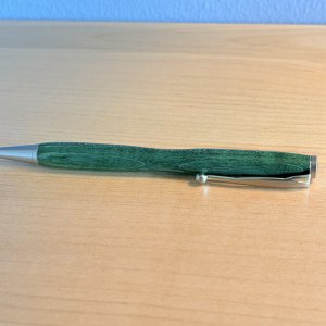 Curly Maple (dyed green) Single Barrel Slimline