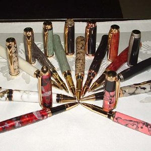 fanned pens