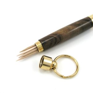 Key-ring Toothpick Holder - Black Walnut