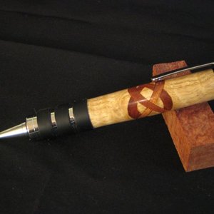 Celtic knot Gaurdian in Curly Ash and Bloodwood