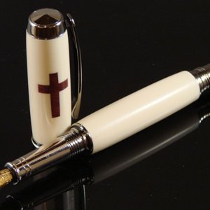alt ivory with blood wood cross inlay