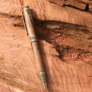 Spalted Curly Maple Sculpted Classic Pen