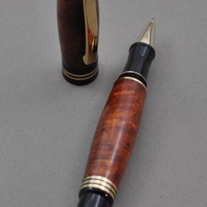 Churchill Gold Rollerball - Amboyna Burl