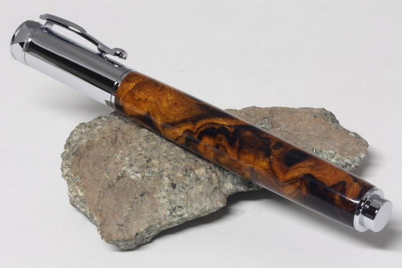 071: Desert Ironwood Burl - chrome zen rollerball