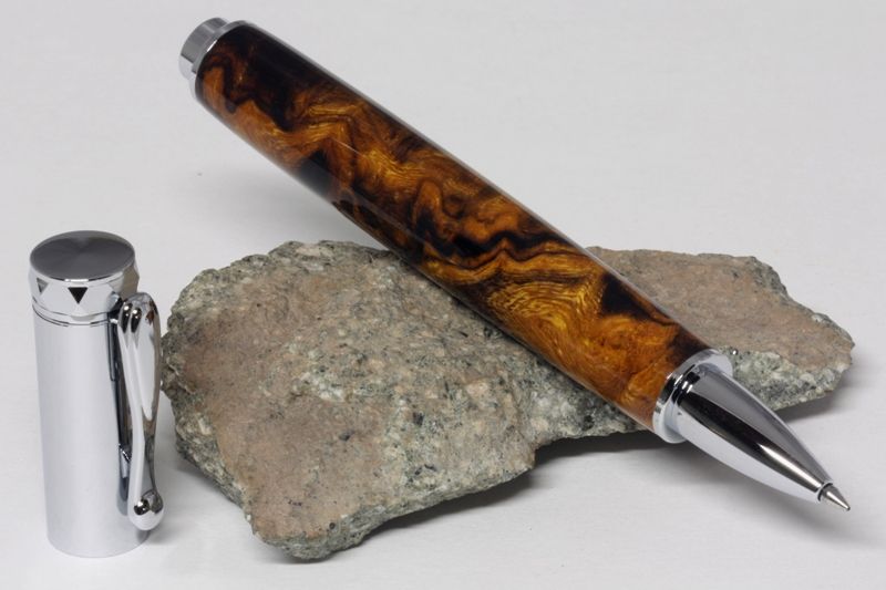 071: Desert Ironwood Burl - chrome zen rollerball