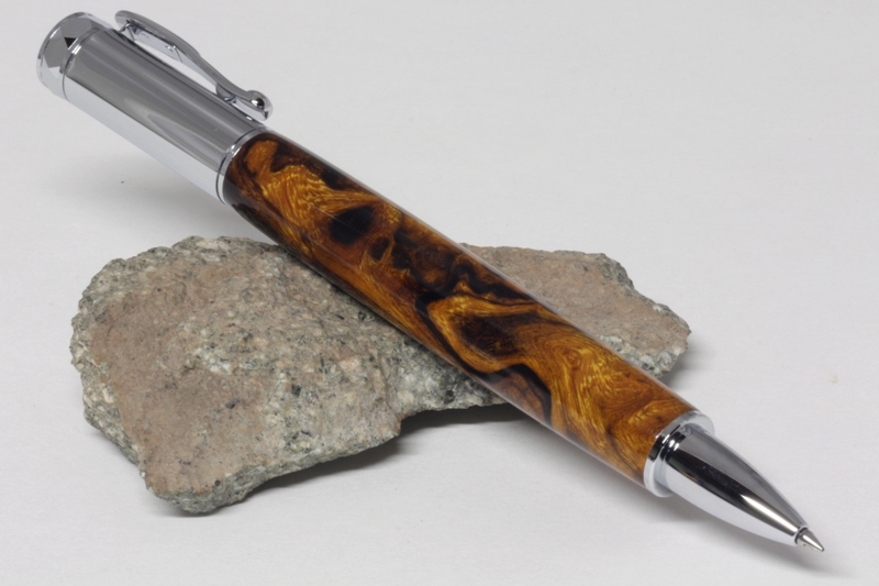 071: Desert Ironwood Burl - chrome zen rollerball