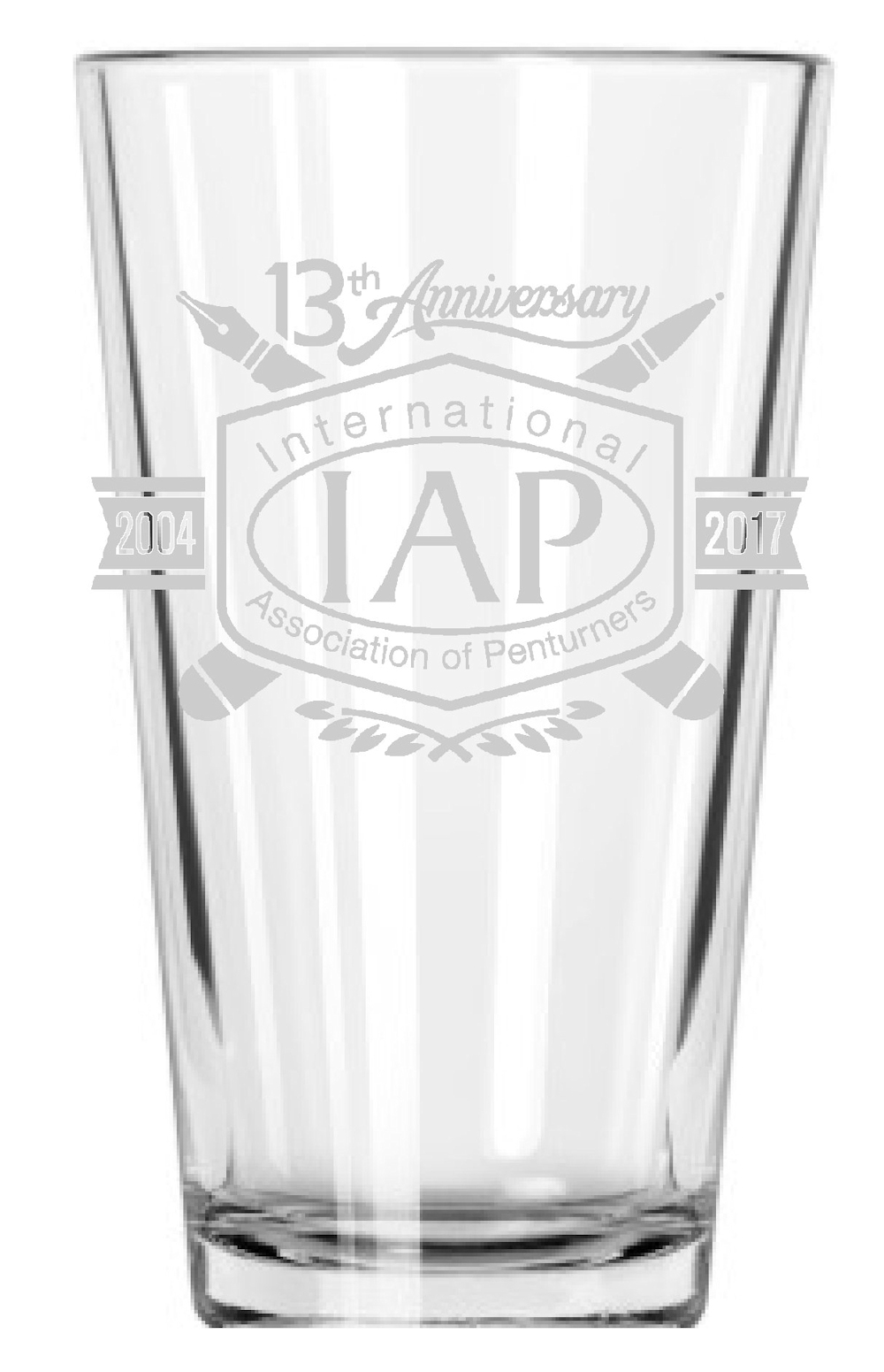 13th Anniversary Engraved Pint Glass