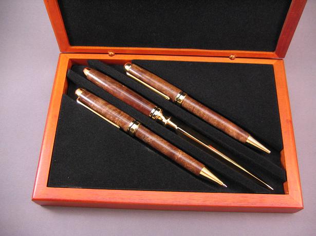 3 piece Designer set with Walnut Burl