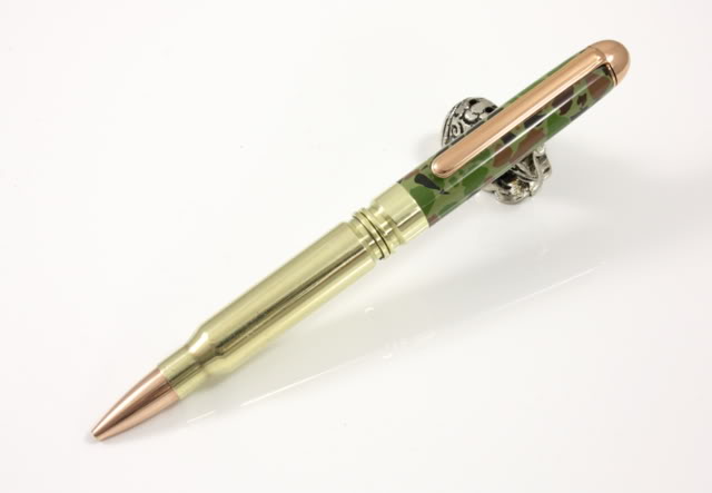 308 Bullet pen with copper Euro clip/cap