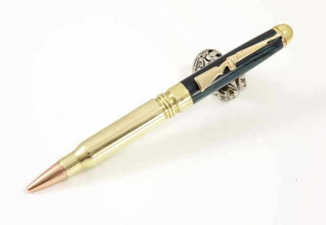 308 Bullet pen with Euro rifle clip/cap