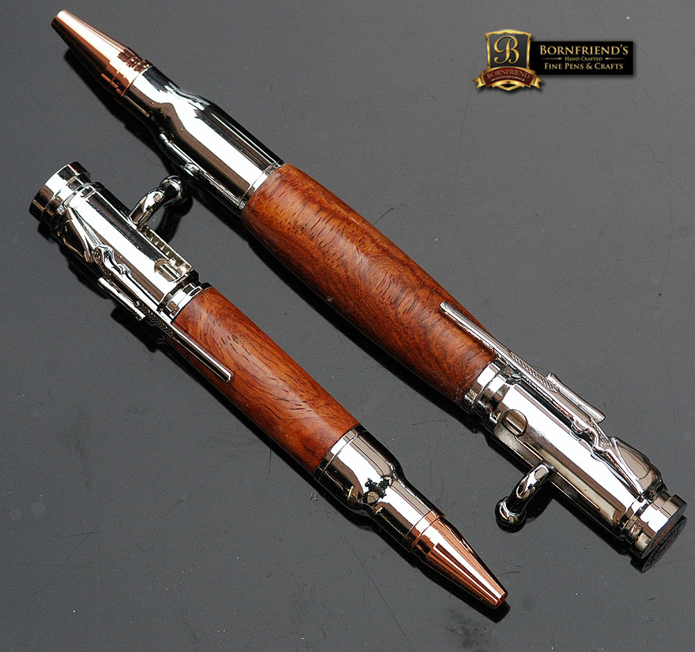 30cal Bolt Action Ballpoint Set with Amboyna Burl