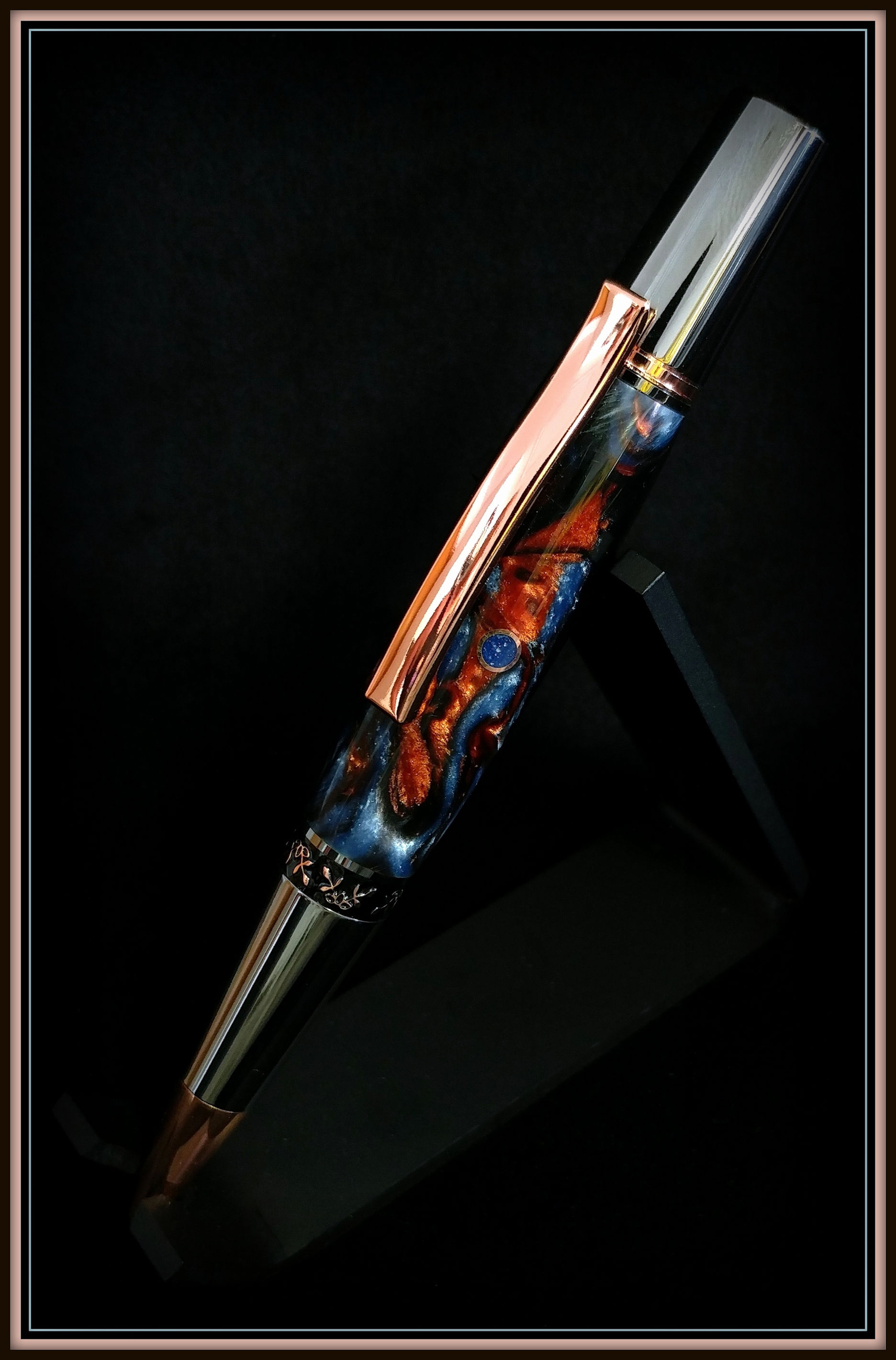 Aero Twist (Rose Gold & Black Ti) & Electric Nebula Alumilite (L)