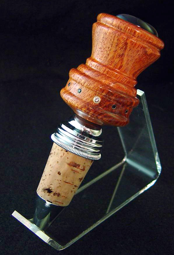 Afzalia xlay wine bottle stopper