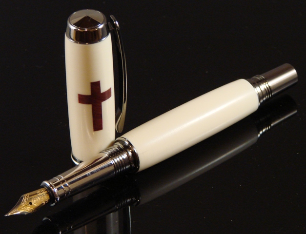 alt ivory with blood wood cross inlay