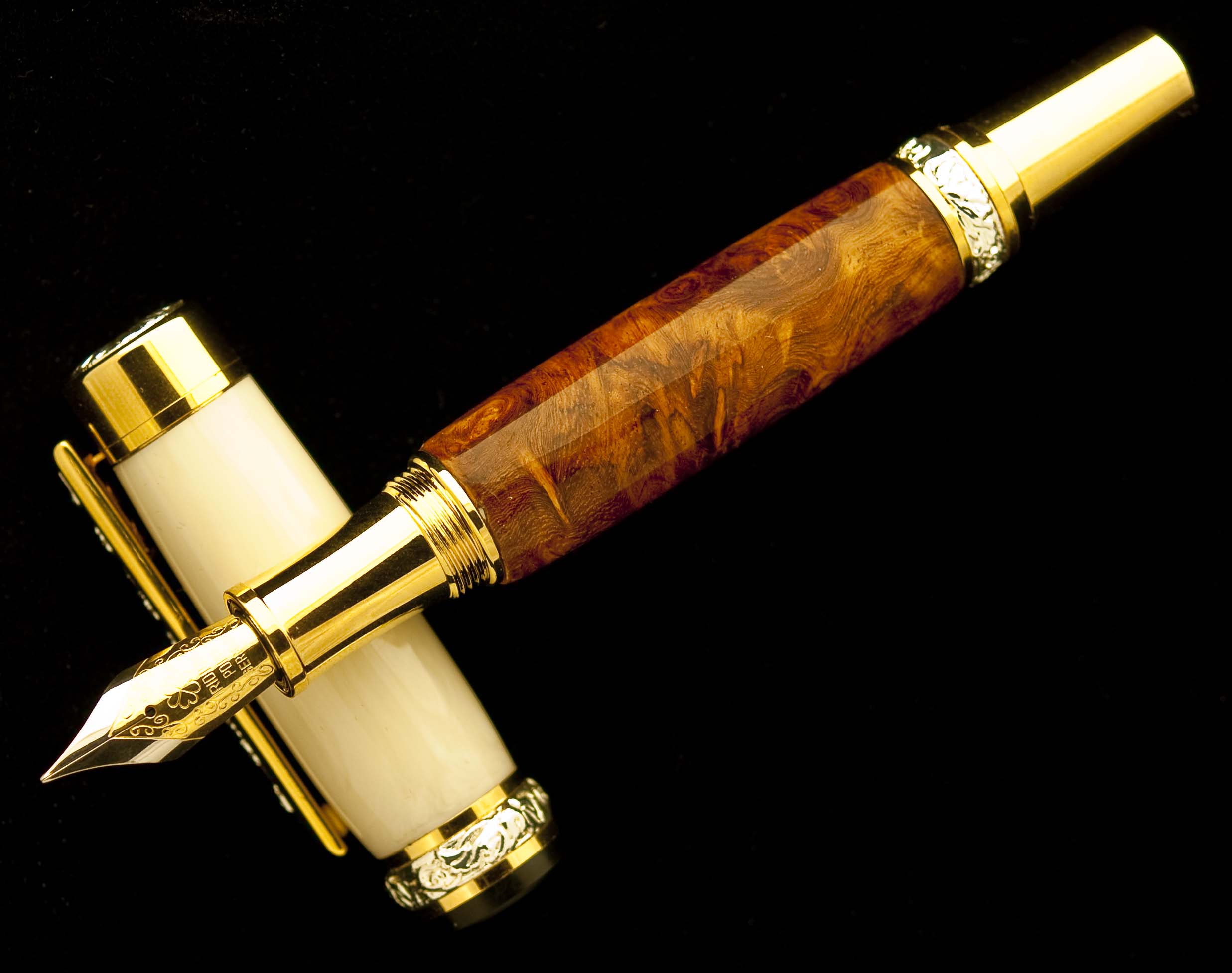 Alternate Ivory and Amboyna Burl Duo