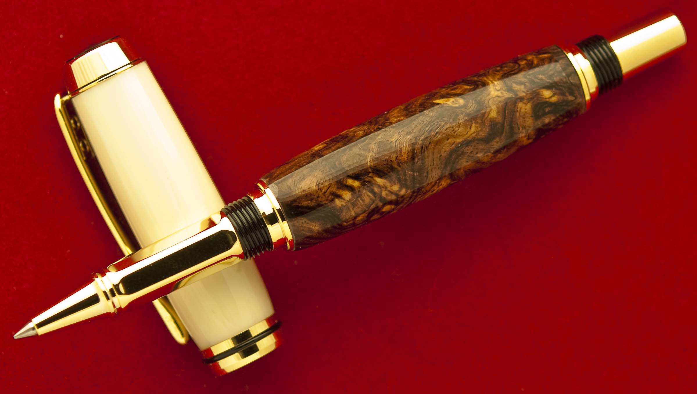 Alternate Ivory/Honduran Rosewood Burl Duo