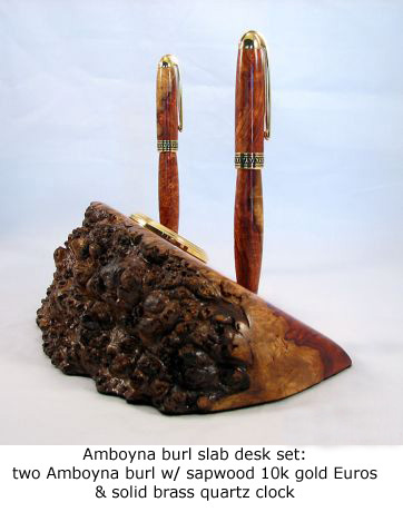 Amboyna burl desk set