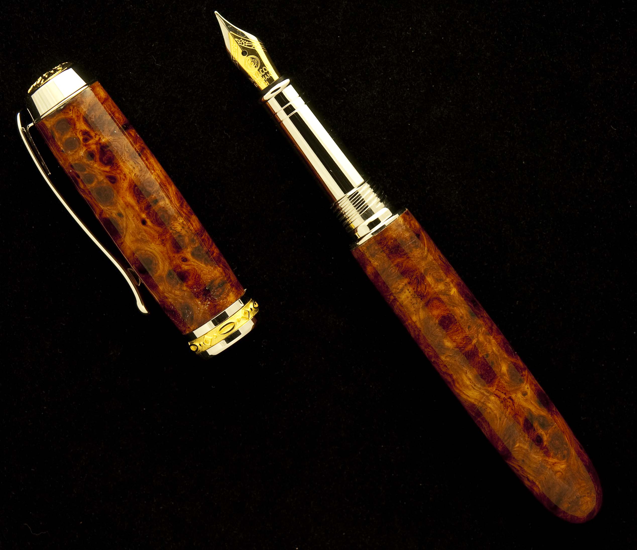 Amboyna Burl Jr Statesman Fountain Pen