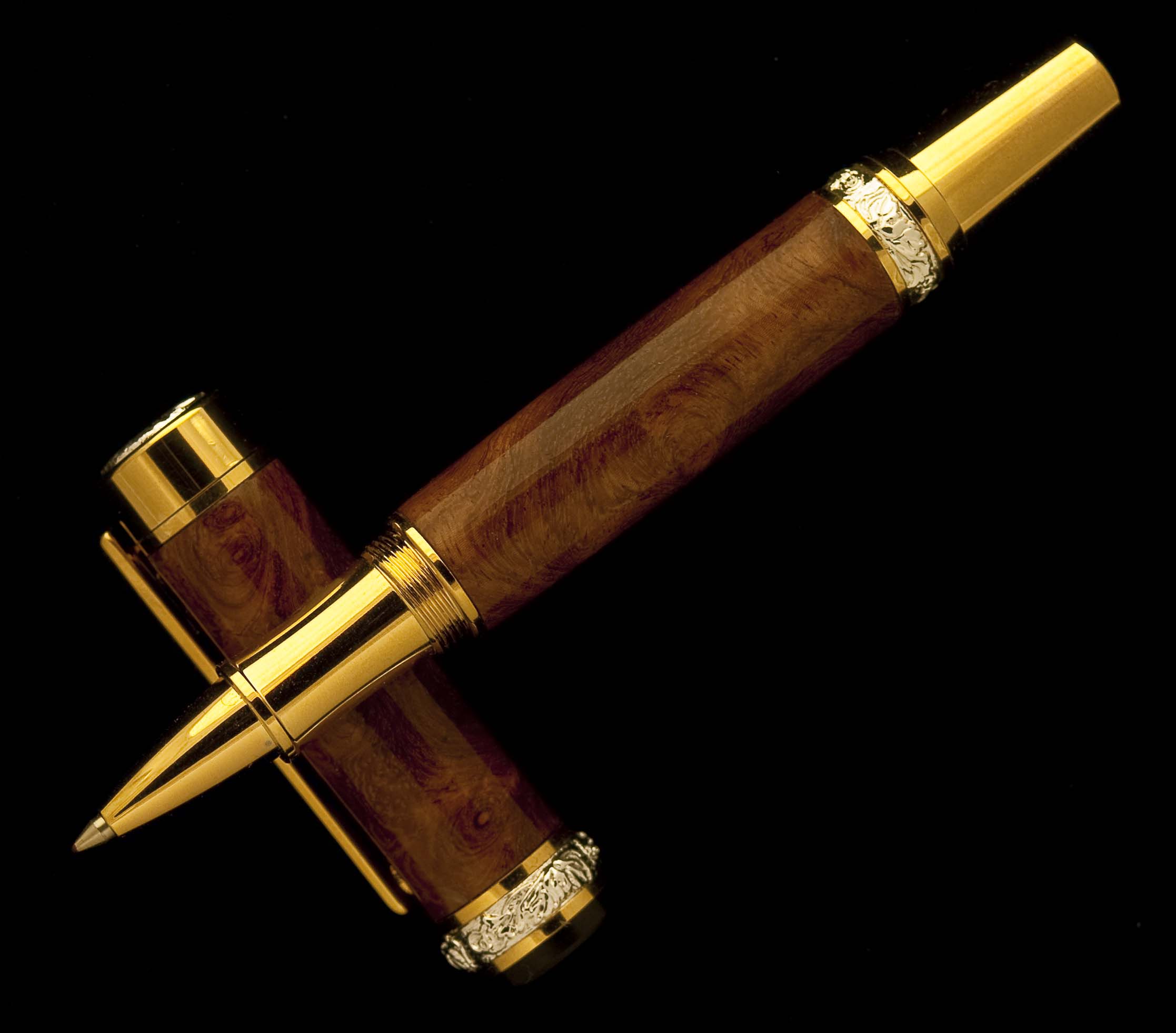 Amboyna Burl on Cambridge Rollerball Pen