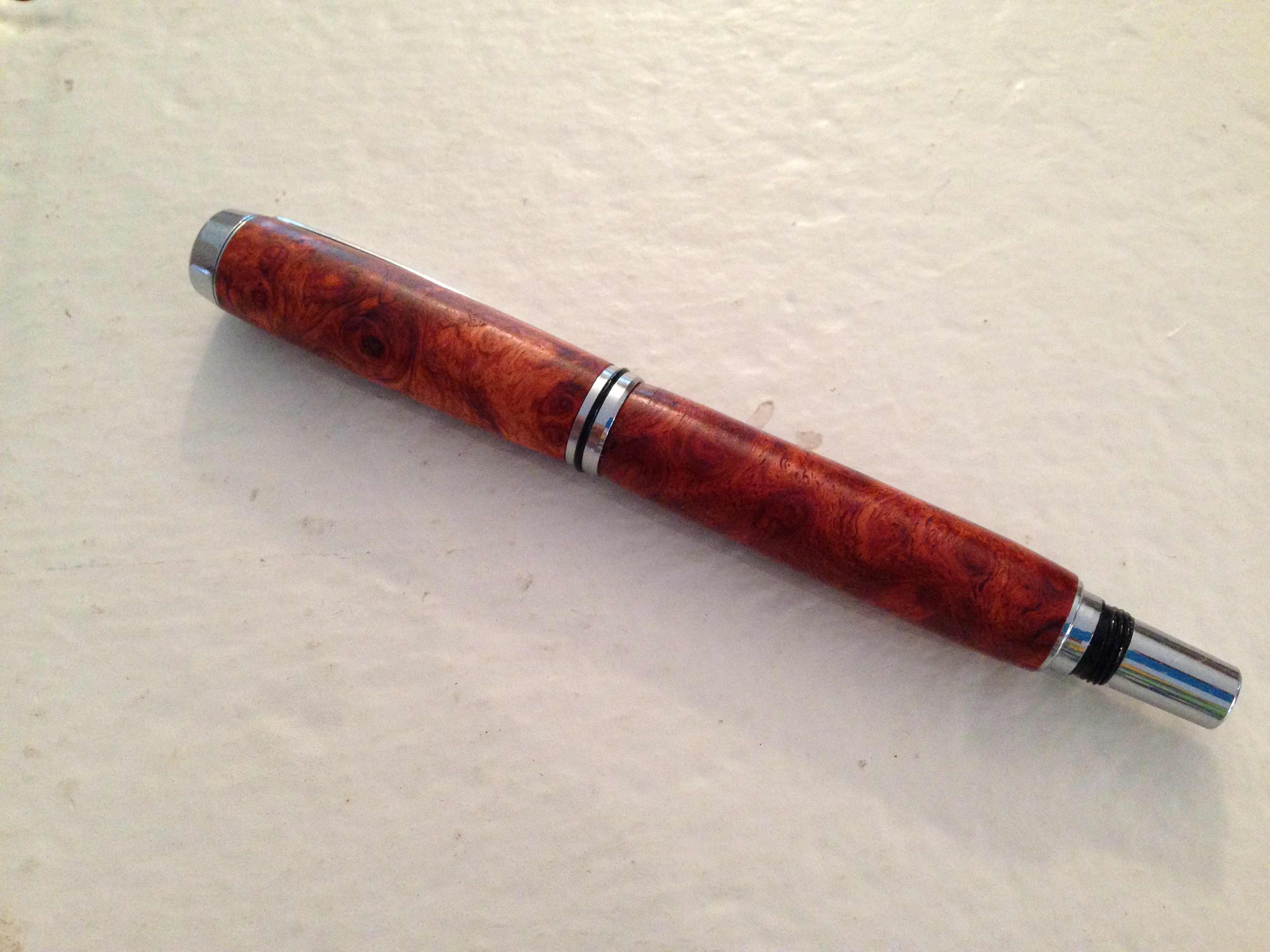 Amboyna burl on chrome Jr. Gent