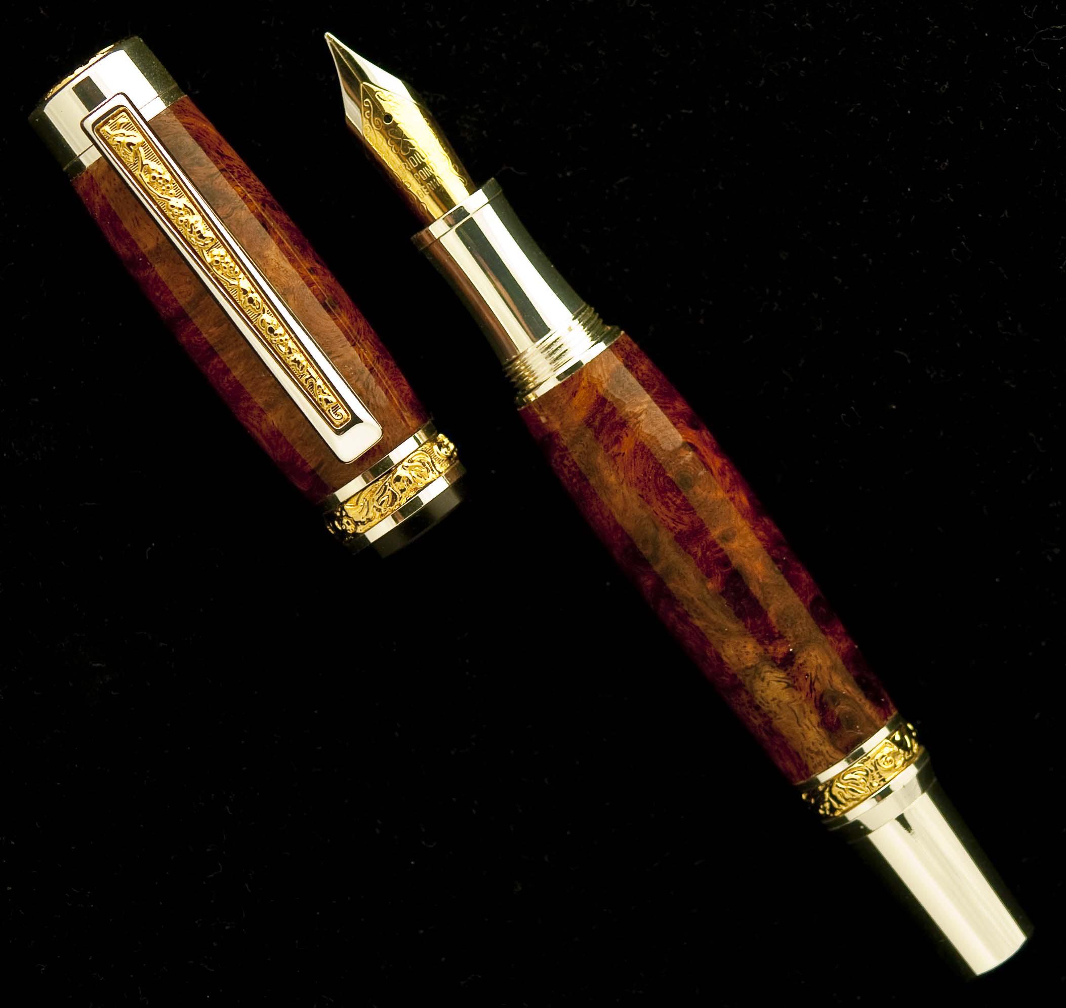 Amboyna Burl on Silver Cambridge