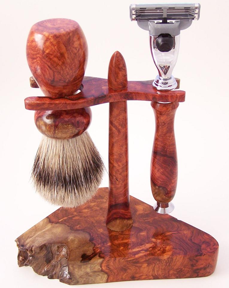 Amboyna Burl Shaving Set