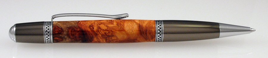 Amboyna Burl Two-Tone on Tapa Pacifica Black-Ti and Platinum