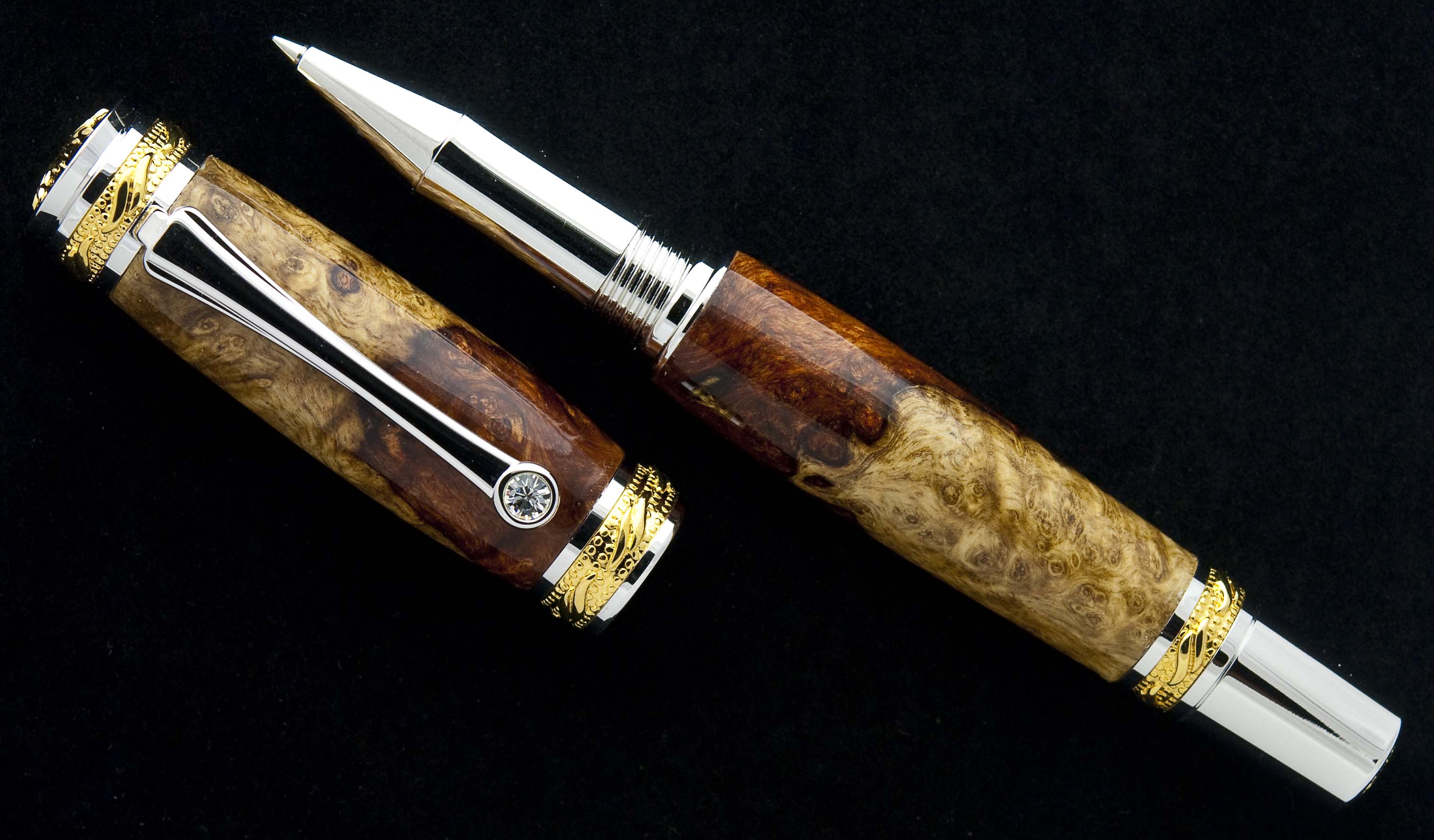 Amboyna Burl with Sapwood Majestic Rollerball