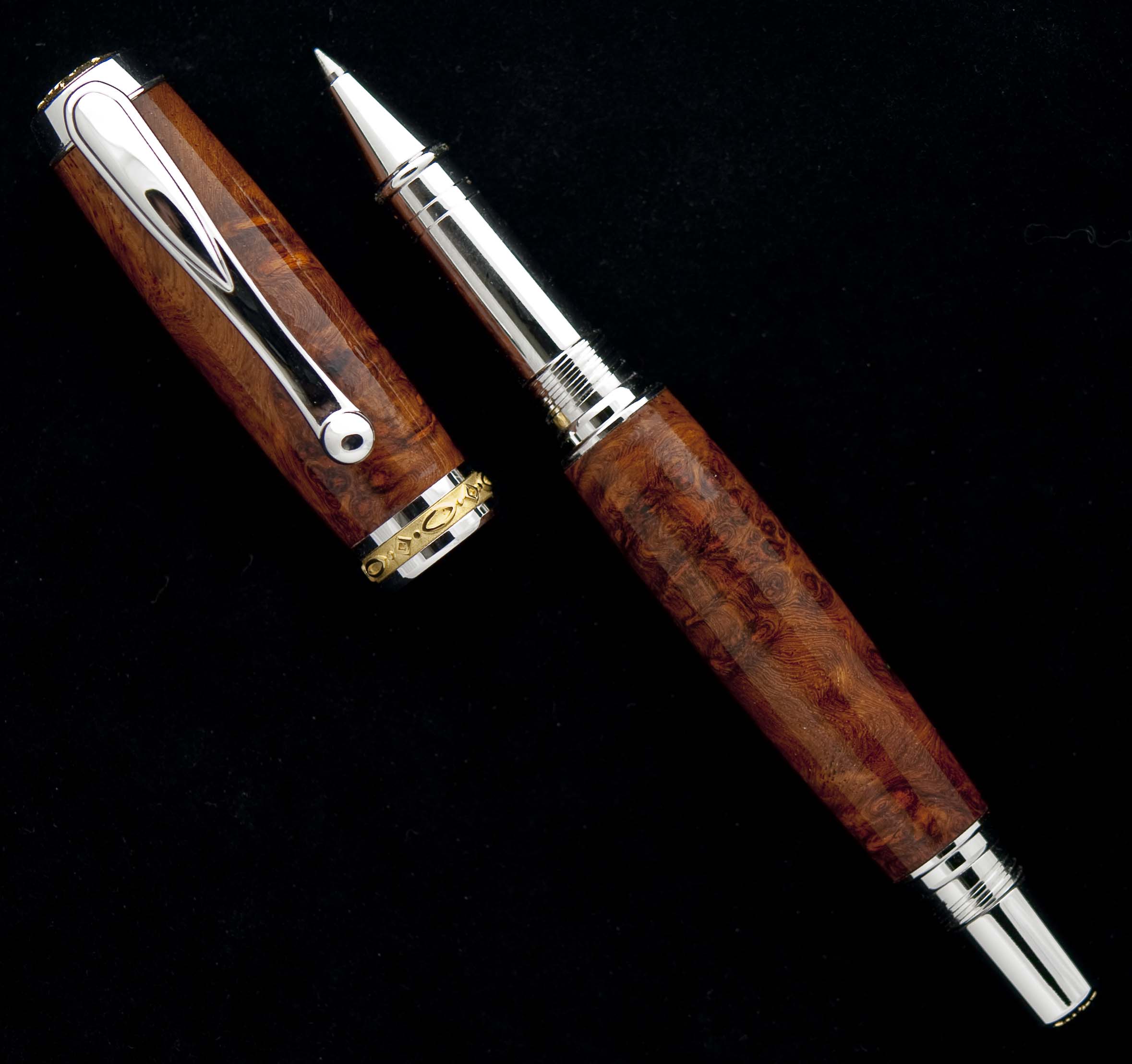 Amboyna Burlwood on Jr Statesman Rollerball