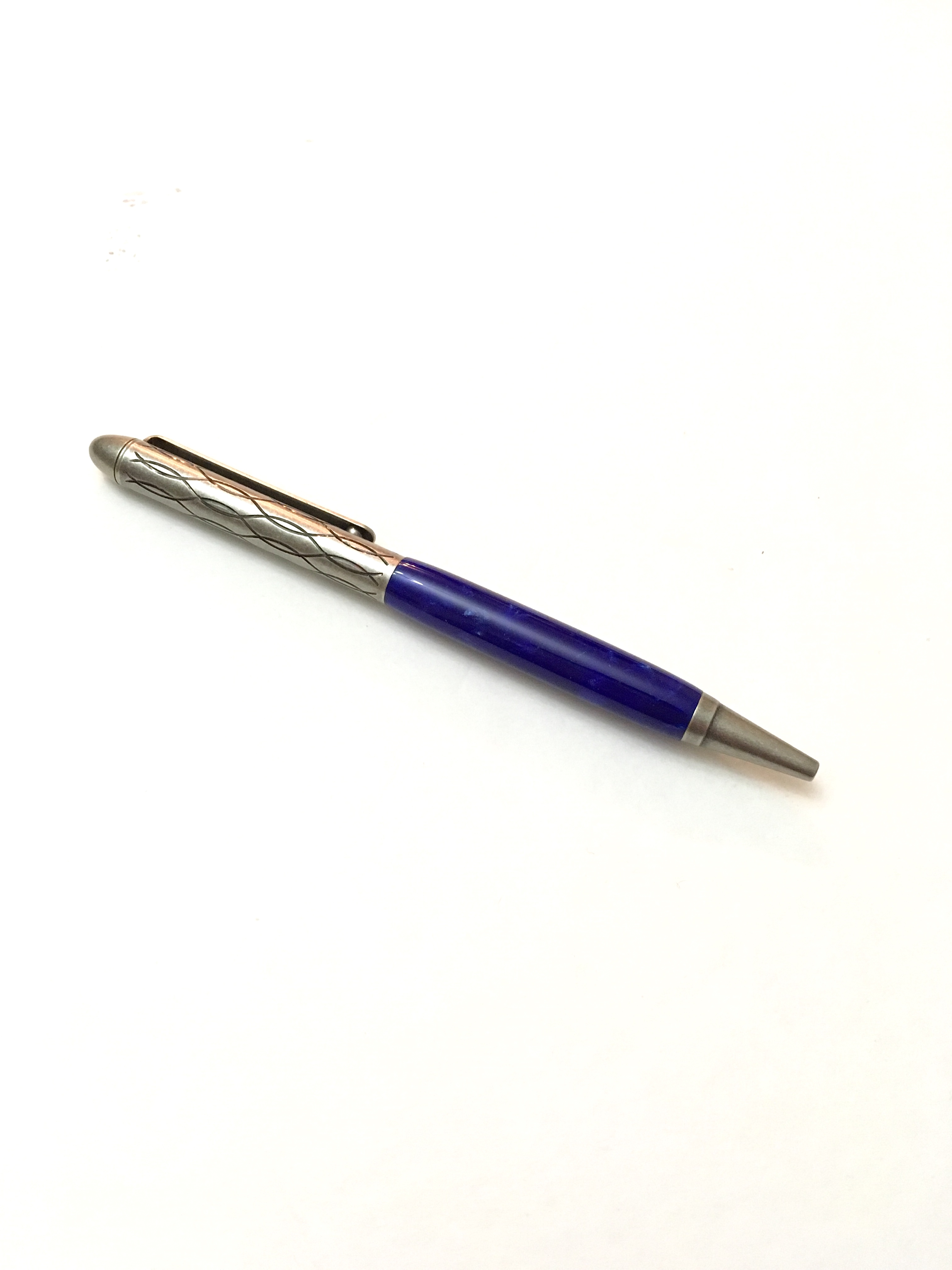 Antique silver gentry twist ballpoint pen