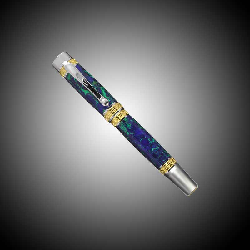 Azurite/Malichite Lotus Rollerball