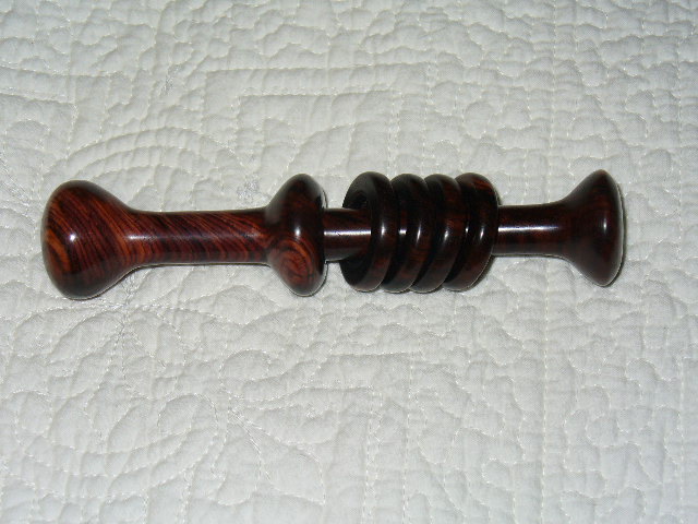 Baby Rattle in cocobolo-Captive rings
