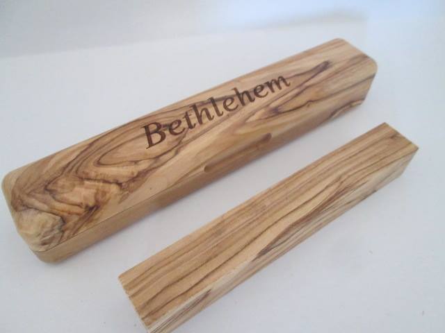 Bethlehem Olive Wood Single Pen Box/ Case + One Olivewood Pen Blank (see photo)
