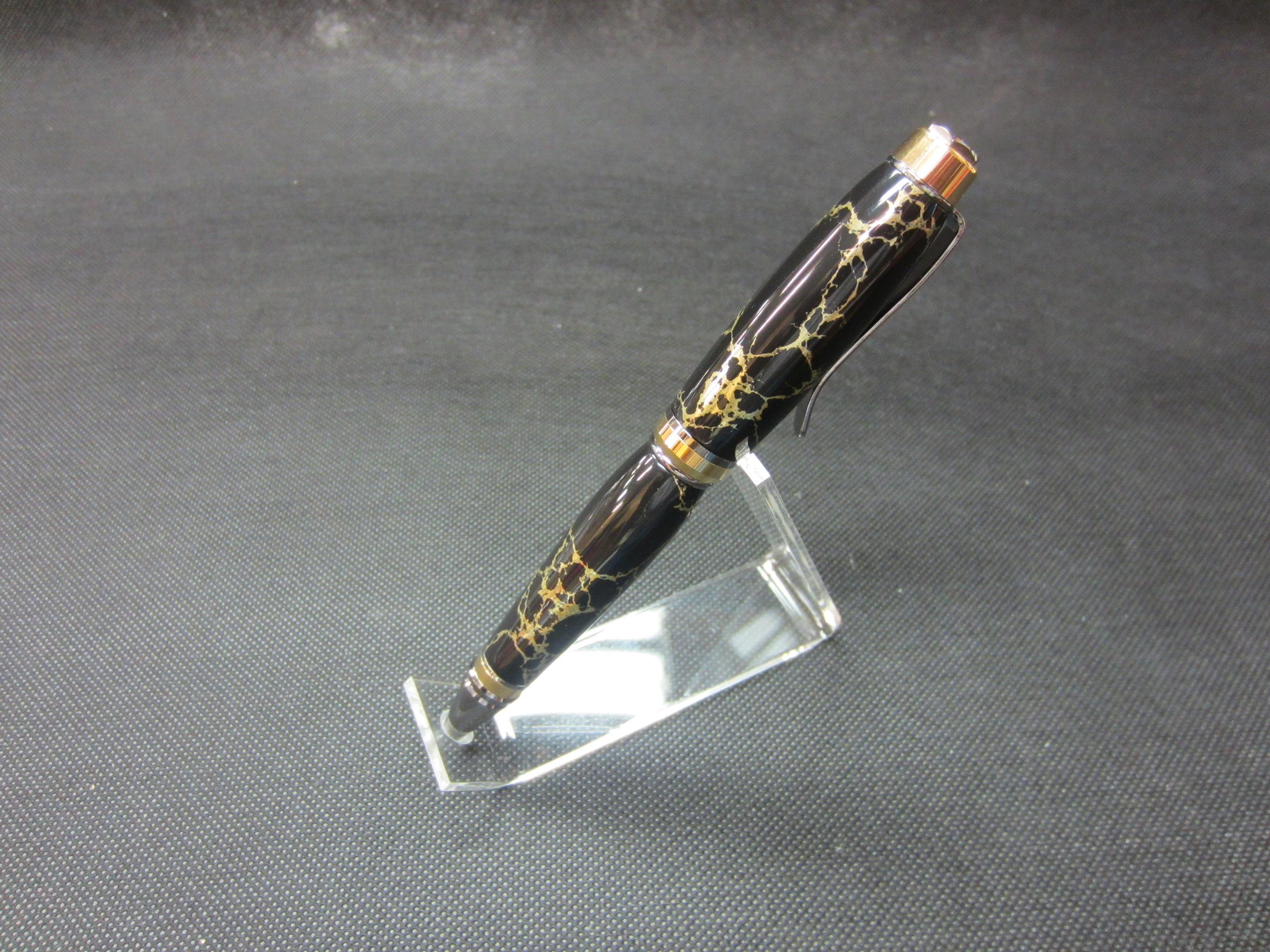 Black and Gold Ti cigar w/Black / gold matrix truestone