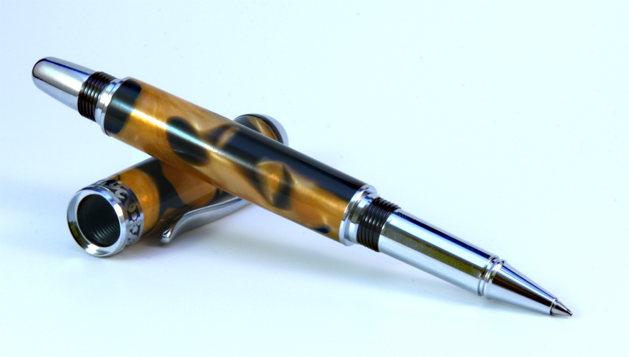 Black and Yellow Acrylic Sedona Fountain Pen