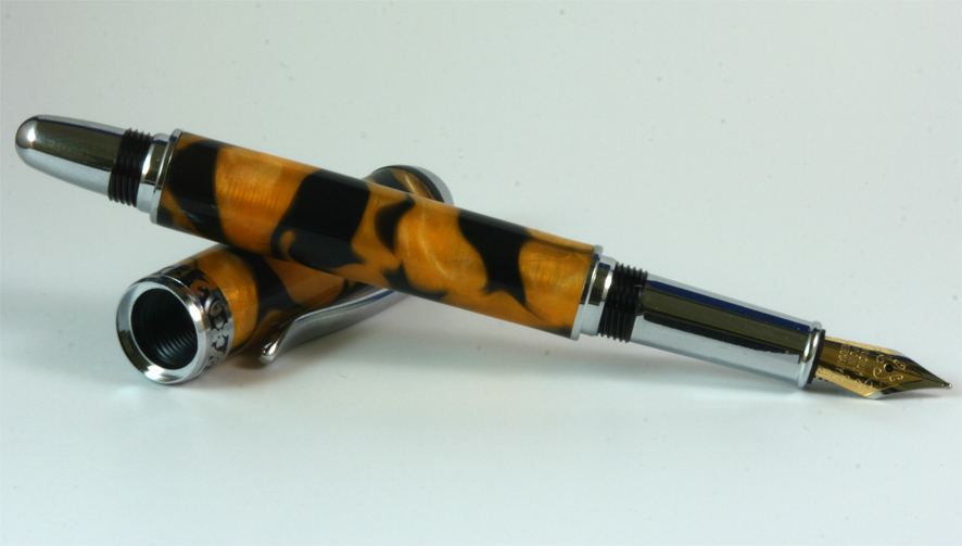 Black and Yellow Acrylic Sedona Fountain Pen