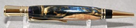 Blue and Gold Burl Waste Wood