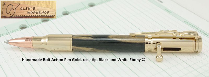 Bolt Action Bullet Gold B&W Ebony