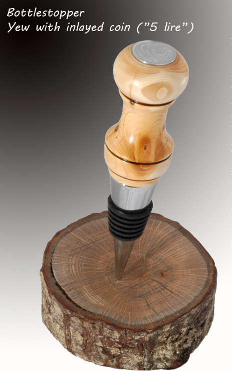 Bottlestopper Yew with inlay