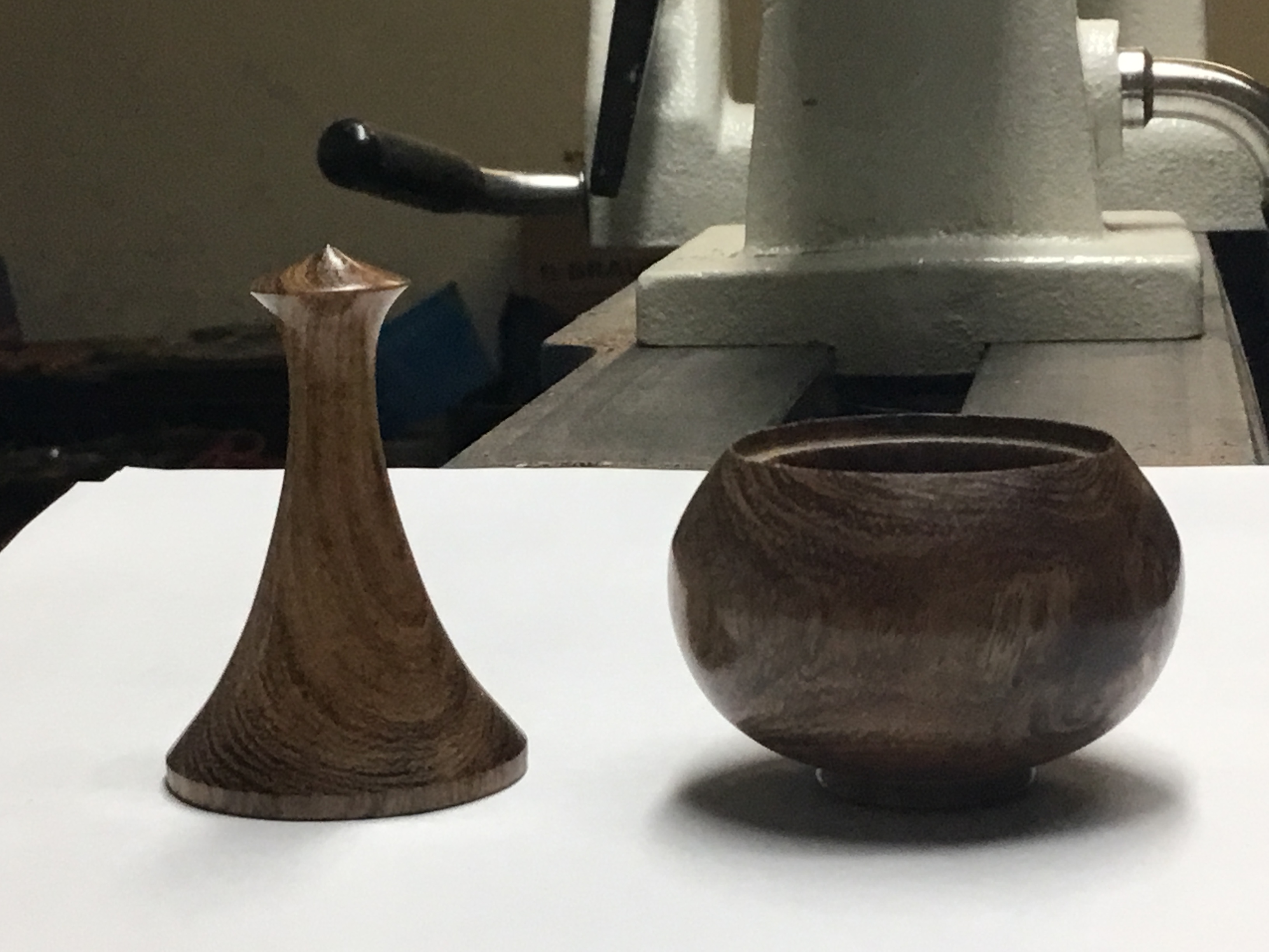 Box, vase, & acorn