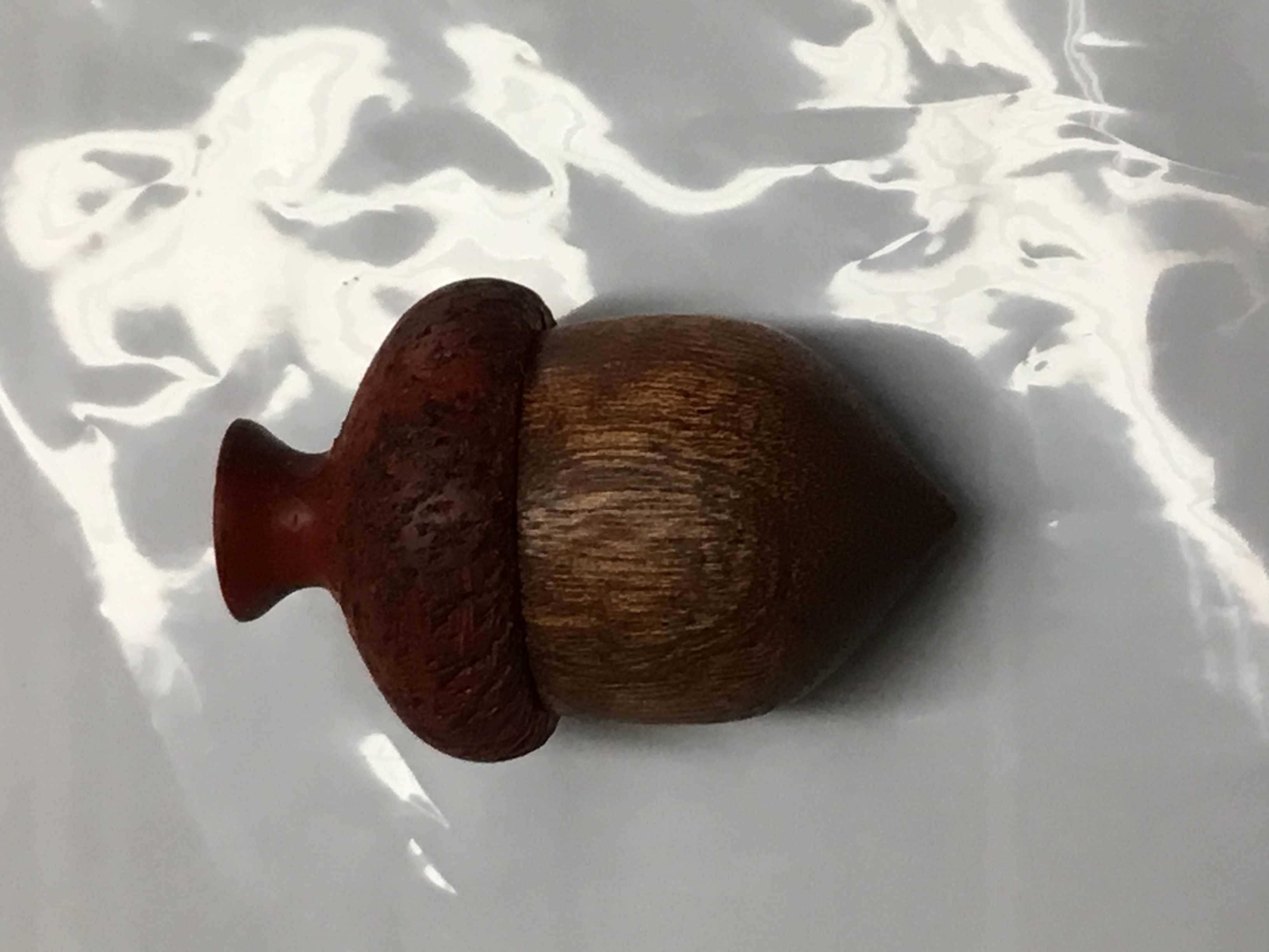 Box, vase, & acorn