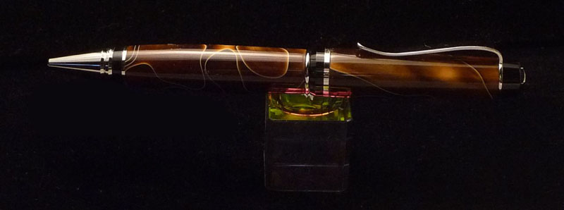 Brown and gold acrylic cigar pen