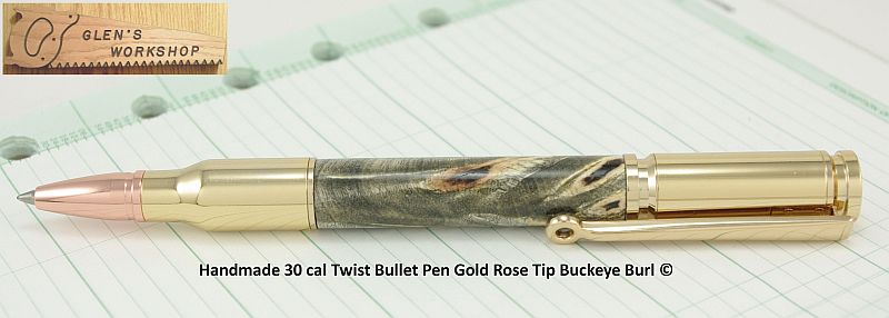 Buckeye Burl 30 cal Bullet Pen