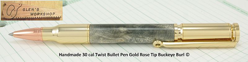 Buckeye Burl 30 cal Bullet Pen