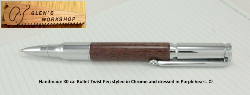 Bullet Pen in Purpleheart