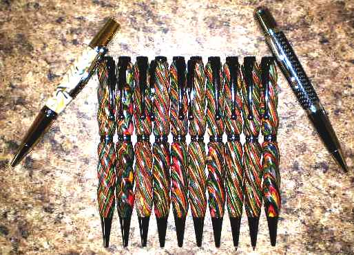 bunch of twist pens