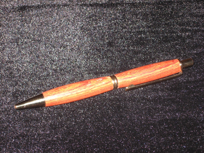 Burmese rosewood click top pen