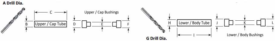 Bushing and Tube Dimension Image