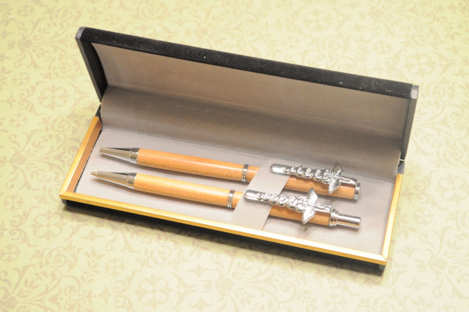 Caduceus Pen and Pencil Set in Lignum Vitae